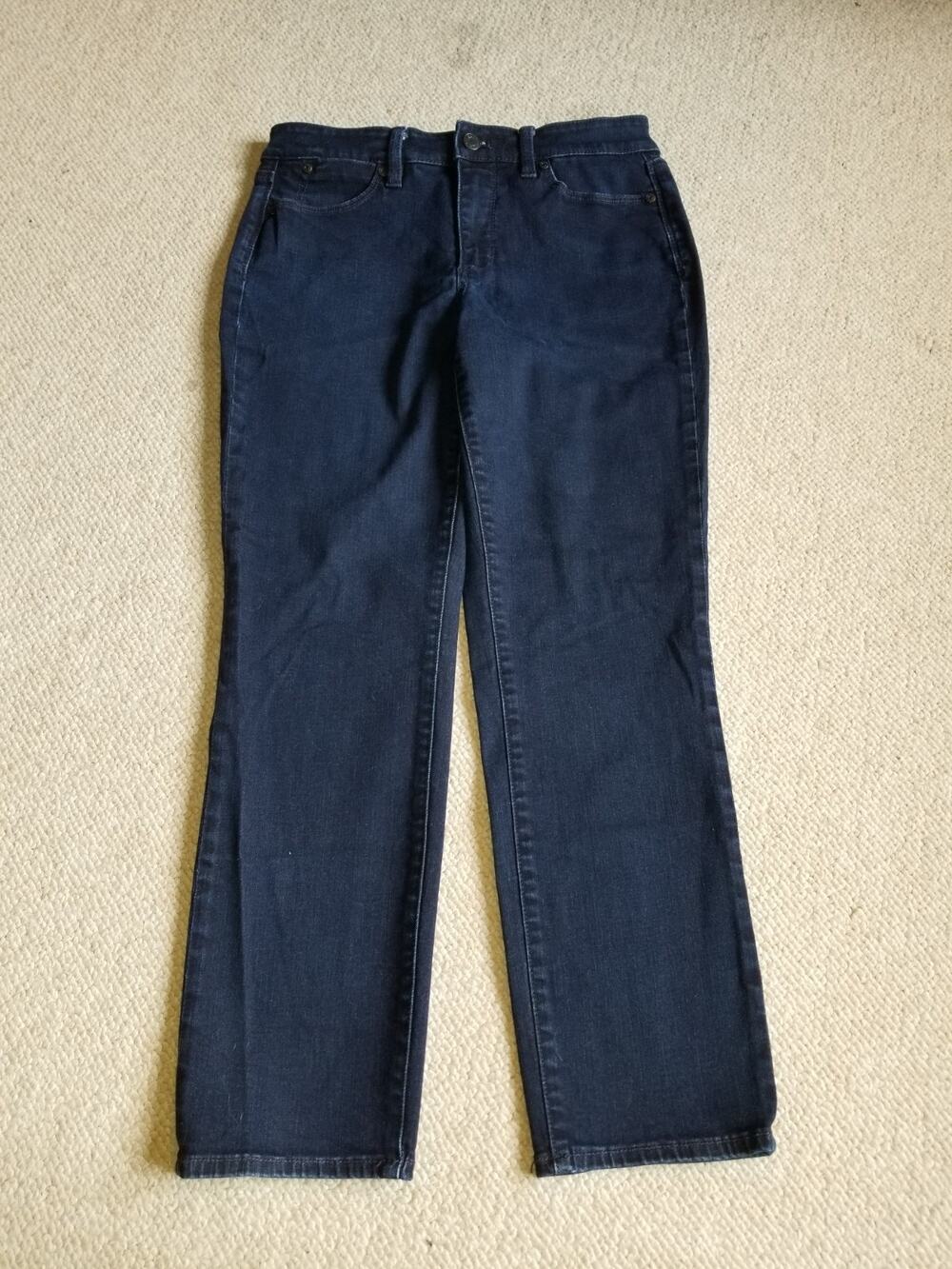 Womens Jeans-TALBOTS FLAWLESS FIVE-POCKET-blue stretch "Slim Ankle Curvy"-6